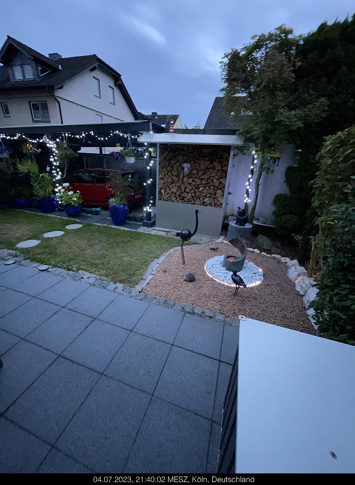 Dehner Mali Gartenbrunnen Polyresin 79,5 cm grau mit LED