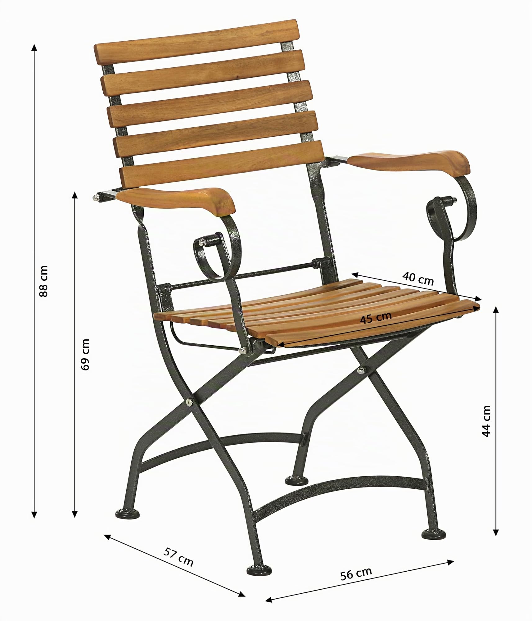 Dehner Tegernsee Klappsessel 88x57x56cm natur wetterfest