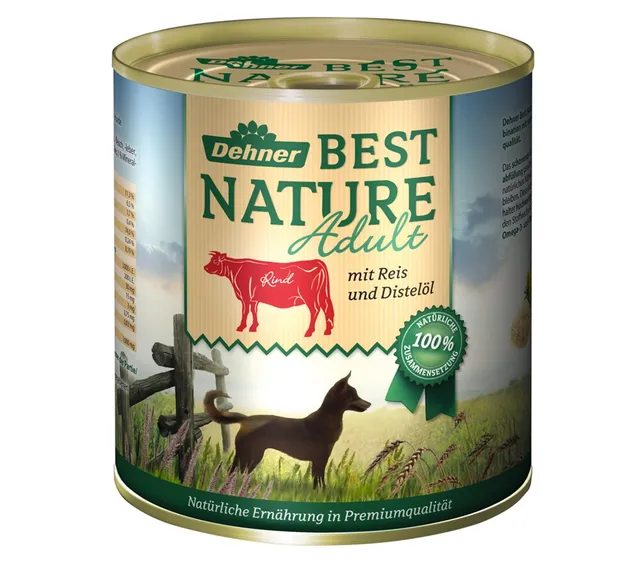 Dehner Best Nature Adult Hundefutter Rind Reis 400 g getreidearm