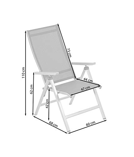 Dehner Macon Klappsessel schwarz Aluminium 112x60