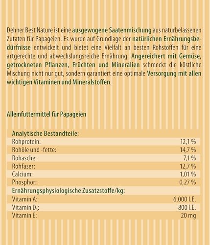 Dehner Best Nature Papageienfutter 2,5 kg vitaminreich