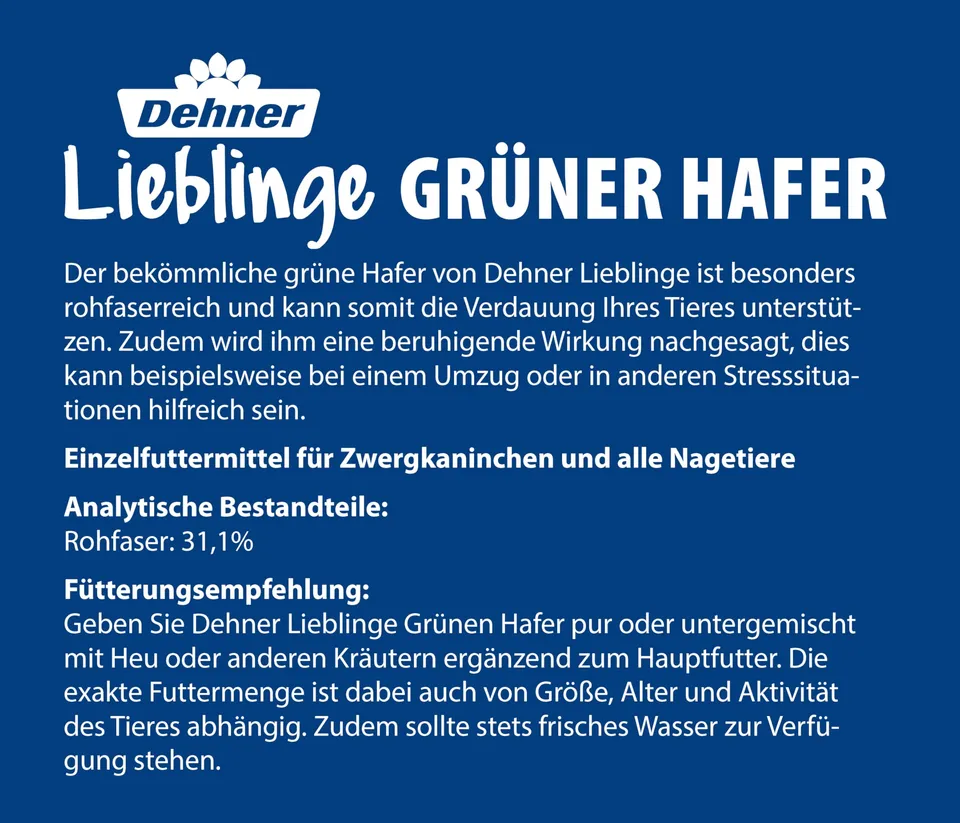 Dehner Lieblinge Grüner Hafer Nagersnack 4x225 g rohfaserreich