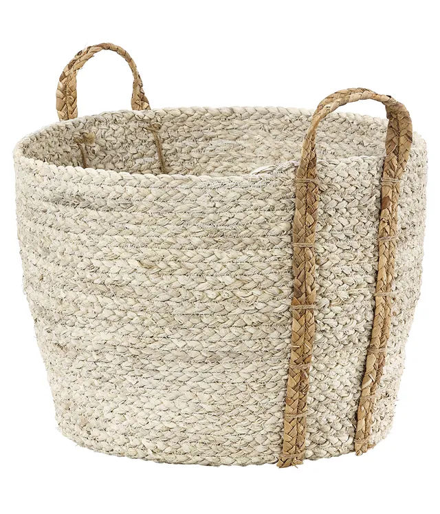 Dehner Saba Geflechtkorb Aufbewahrungskorb 45x40x30 beige Natur