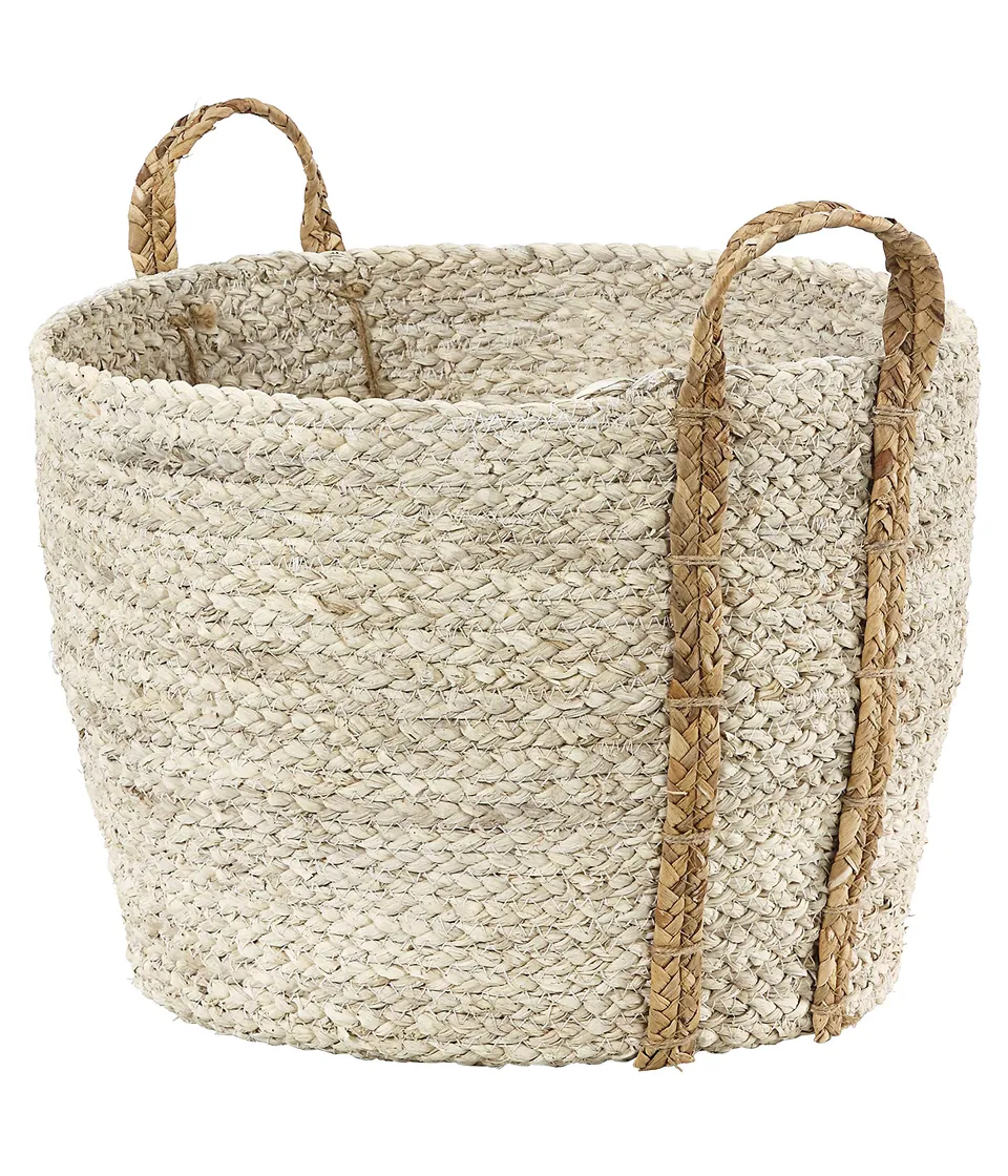 Dehner Saba Geflechtkorb Aufbewahrungskorb 45x40x30 beige Natur