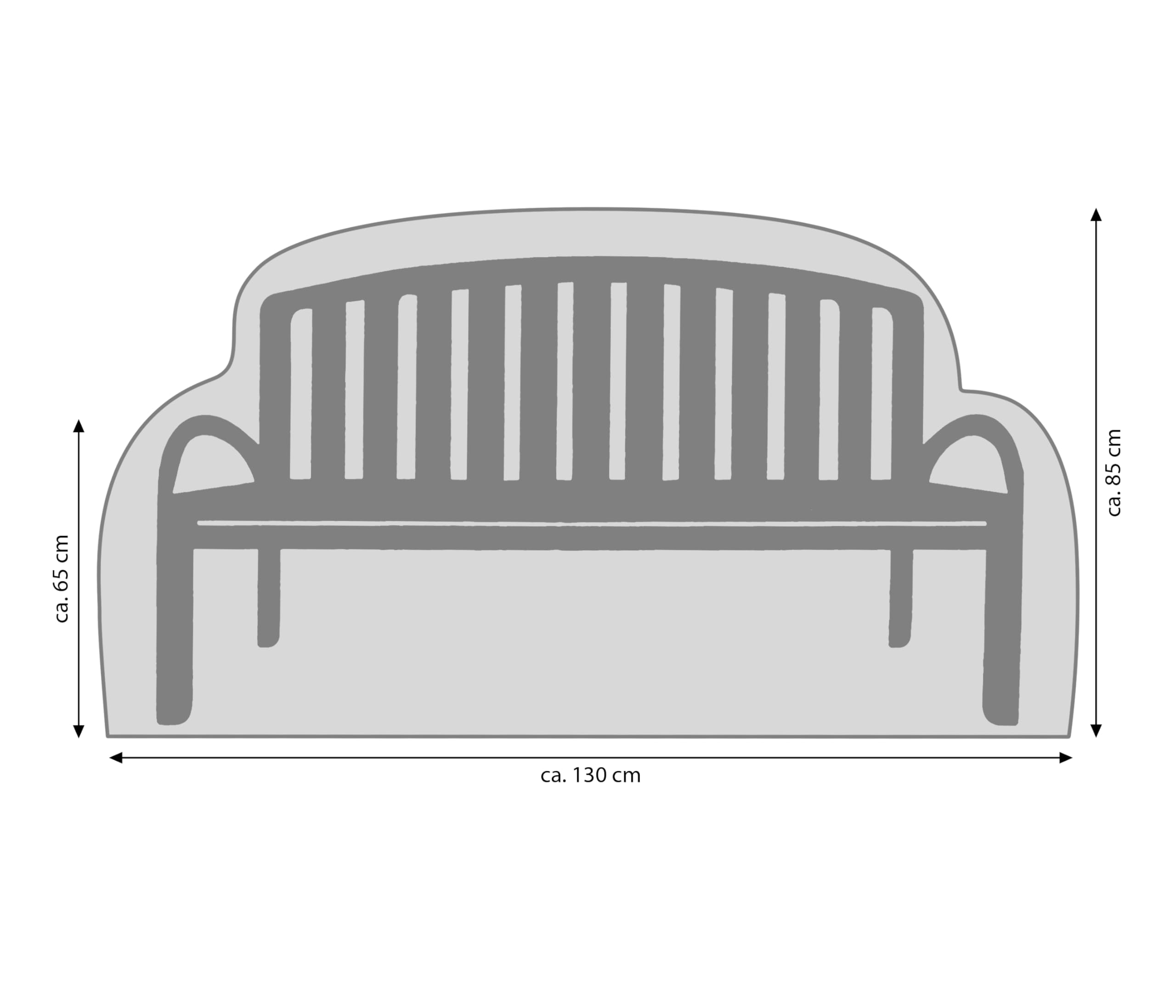 Dehner Premium Lovely Abdeckung Gartenbank 2-Sitzer 130x85x65 grau