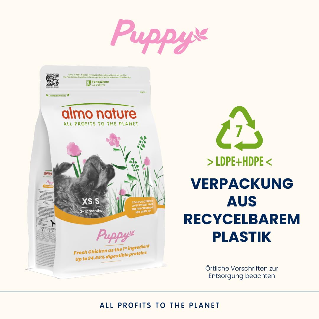 Almo Nature Puppy Trockenfutter Huhn 2kg XS-S Welpen