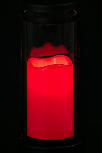 Dehner Grablaterne LED Eisen Glas rot 27 cm Timer