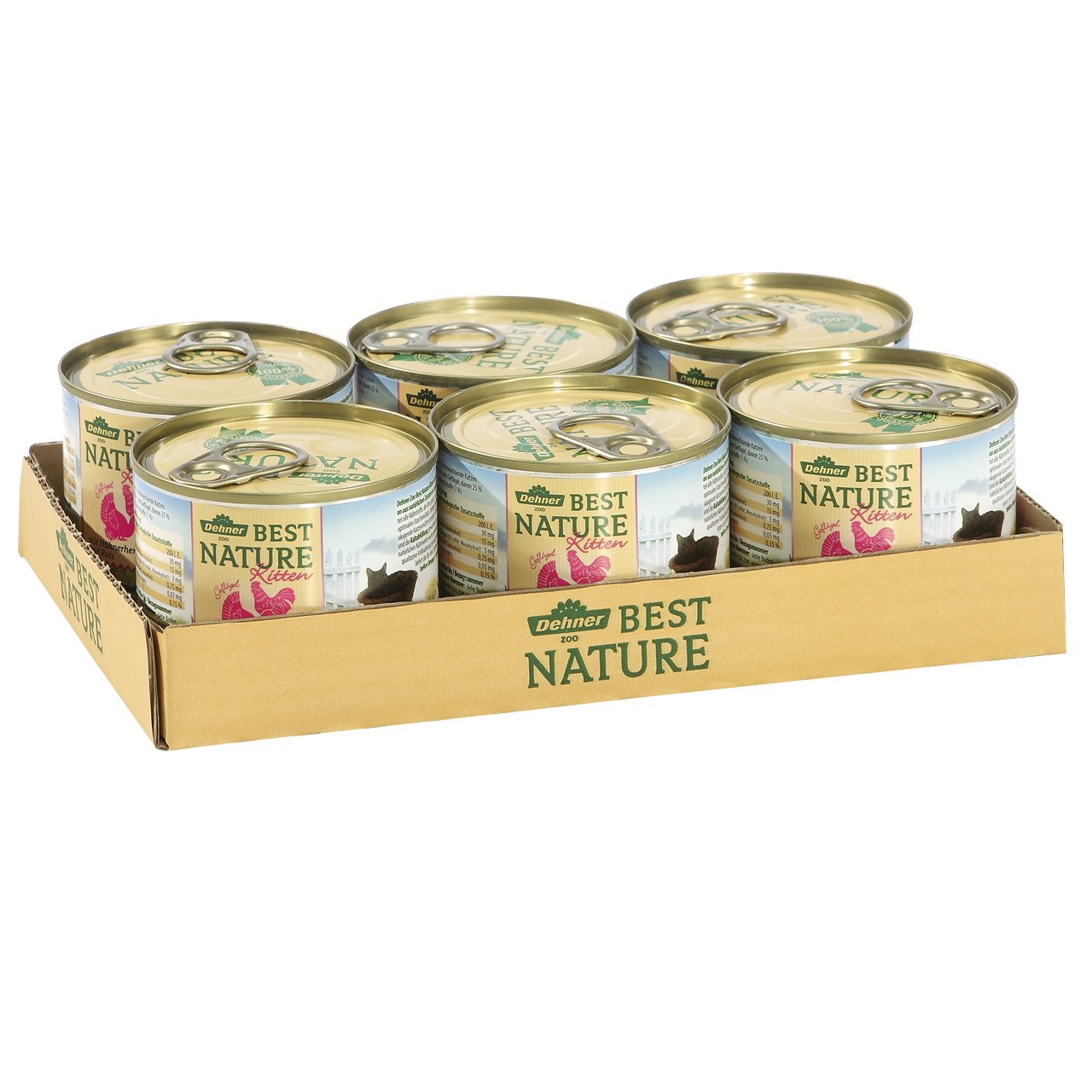 Dehner Best Nature Kitten Nassfutter Geflügelherzen 6x200g