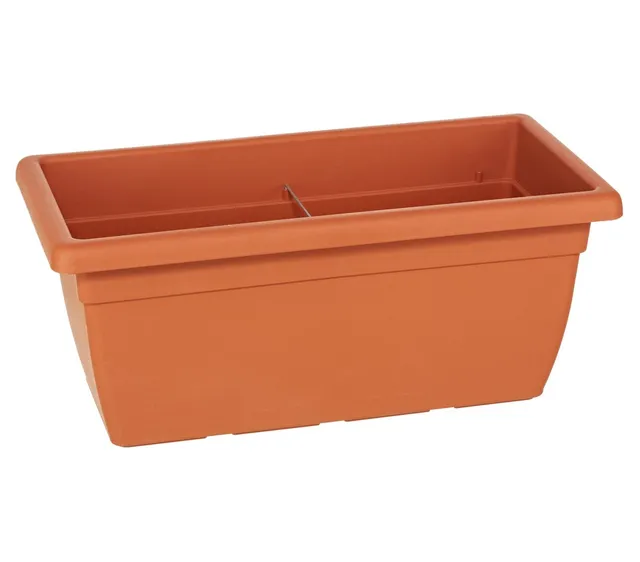 Dehner Akea Blumenkasten Terracotta 100 cm Kunststoff Ablaufloch