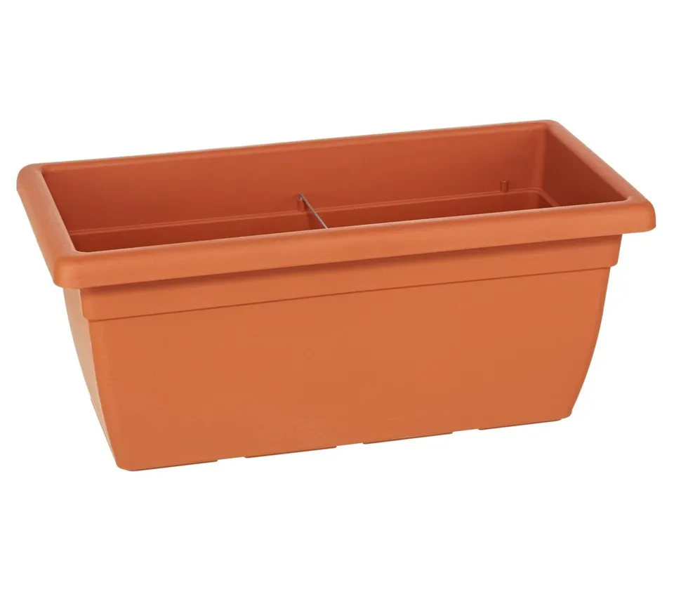 Dehner Akea Blumenkasten Terracotta 100 cm Kunststoff Ablaufloch