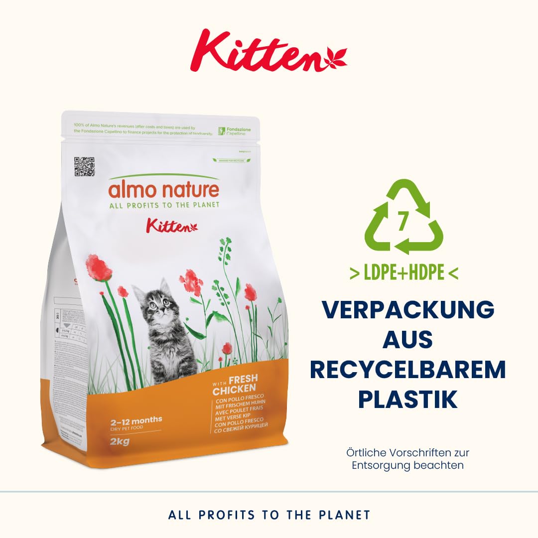 Almo Nature Holistic Kitten Trockenfutter Huhn 2 kg frisch
