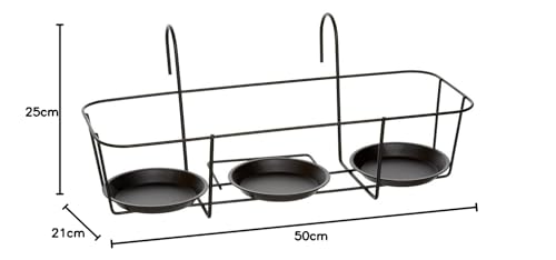 Dehner Daisy Blumentopfhalter Metall schwarz 50x25x21cm 3 Töpfe