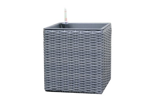 Dehner Living Pflanztopf mit Bewässerung 38 cm anthrazit frostbeständig