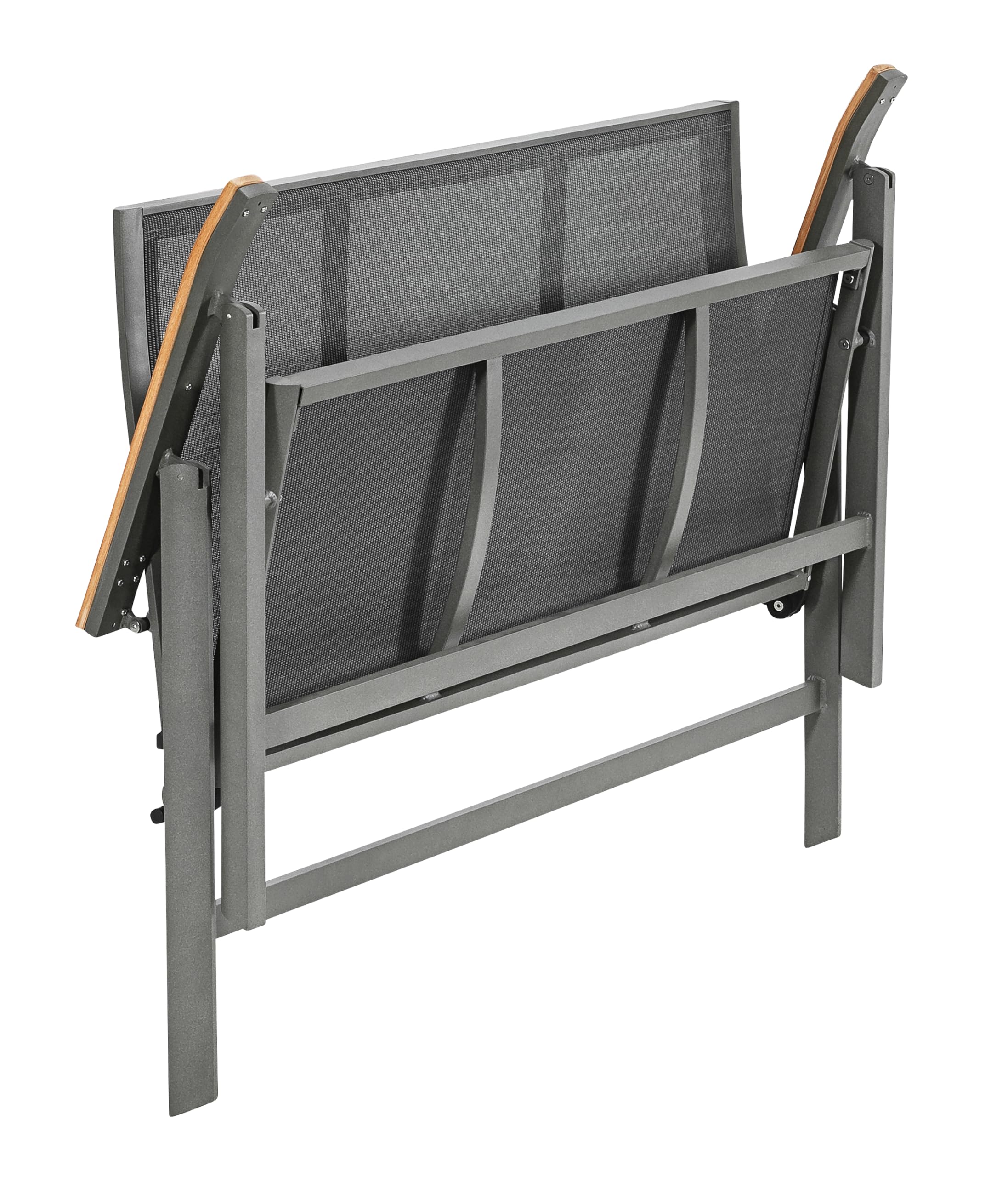 Dehner Colmar Klappbank 2-Sitzer grau 128 cm Teakholz
