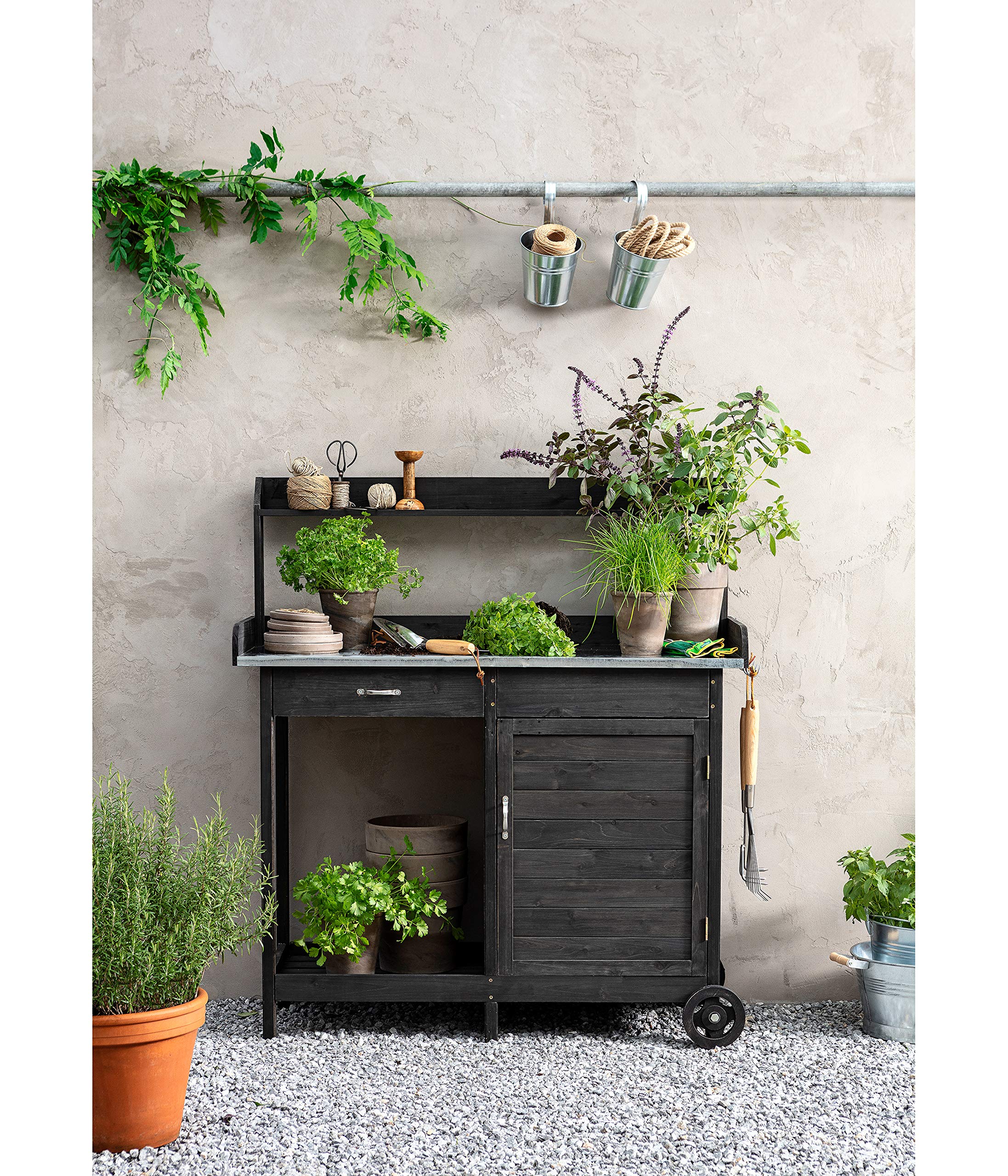 Dehner Premium Lovely Hamilton Pflanztisch Holz braun 125cm