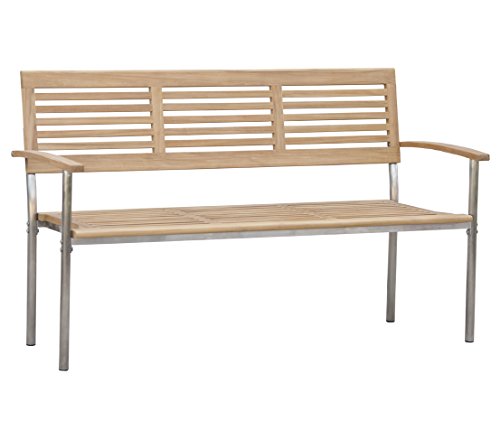 Dehner Marseilles Gartenbank 3-Sitzer 155 cm Teak natur