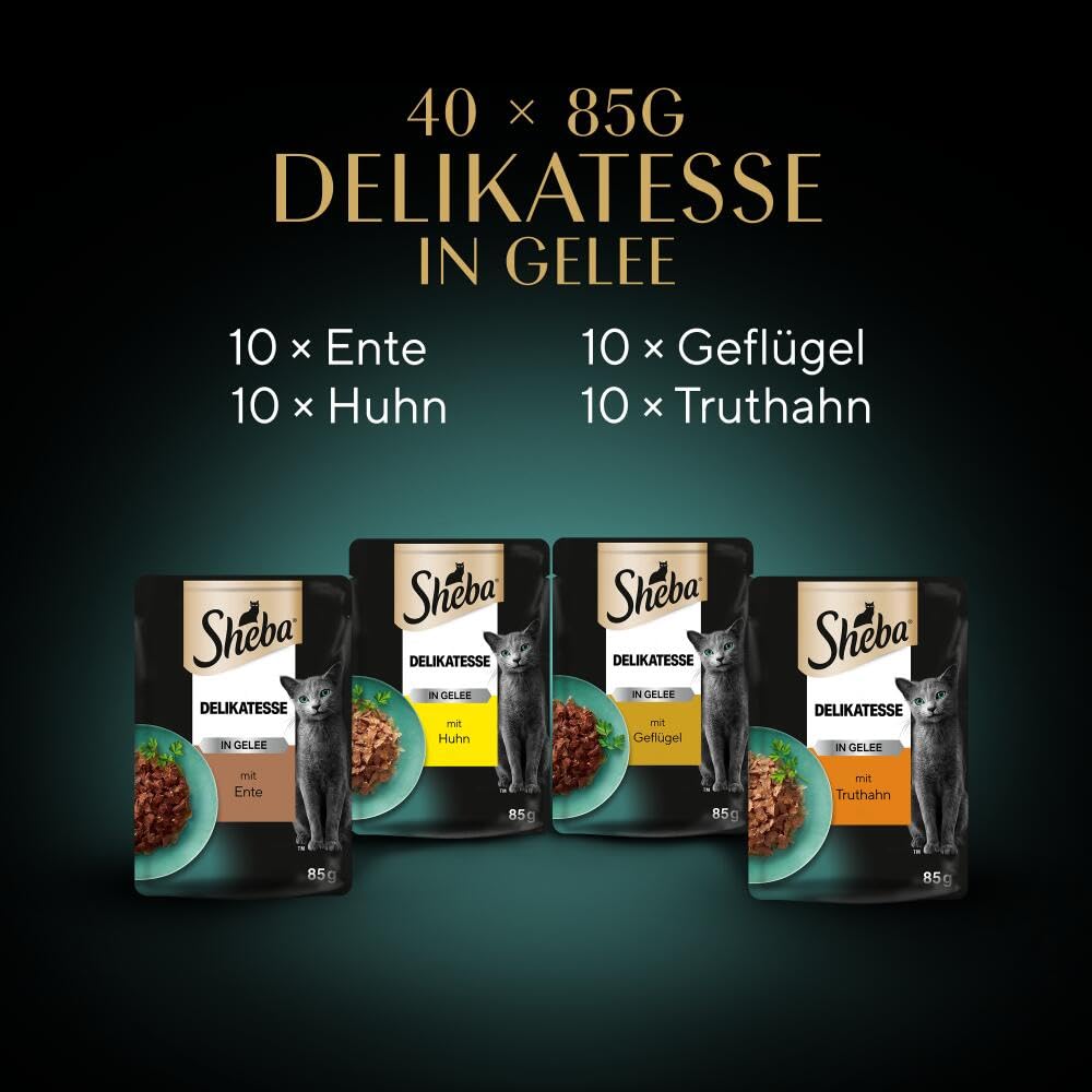 Sheba Delikatesse in Gelee Nassfutter Geflügel 40x85g samtig