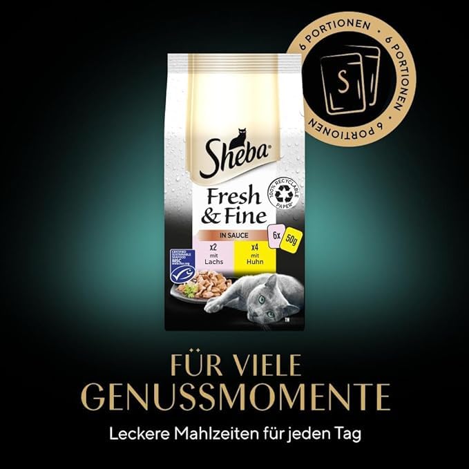 Sheba Fresh & Fine Nassfutter Sauce Lachs Huhn 30x50g