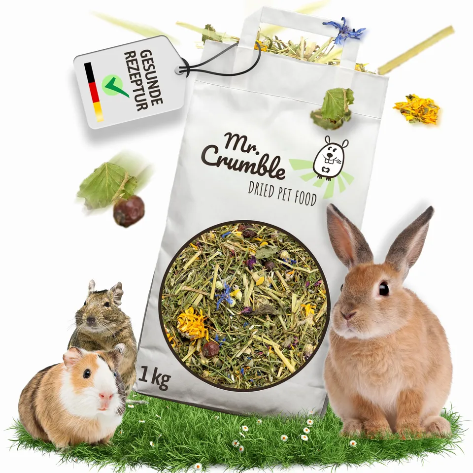 Mr. Crumble Wildwiese Struktur-Futter Nagerfutter 1kg getreidefrei
