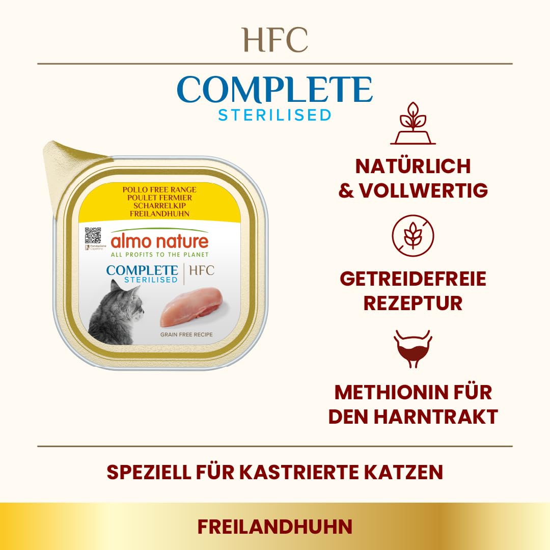 Almo Nature HFC Complete Sterilised Katzennassfutter Huhn 85g 17er