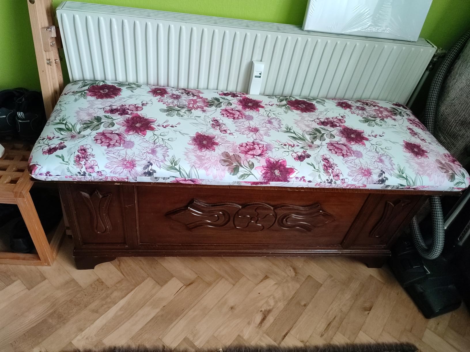 Dehner Solin Bankauflage 120x45 pink-weiß floral