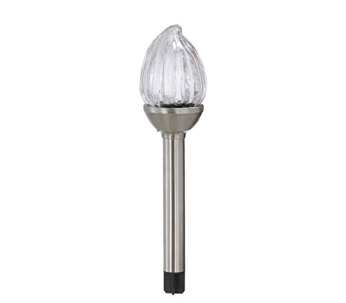 Dehner Solar Glasfackel 37cm Edelstahl Glas