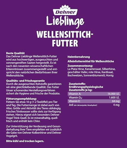 Dehner Lieblinge Wellensittichfutter 5 kg mit Jod