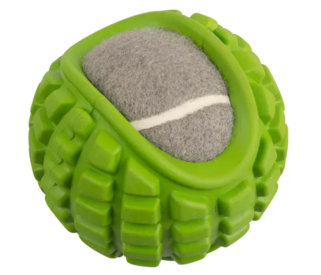 Dehner Wild Nature Green Tennisball Hundespielzeug Gummi