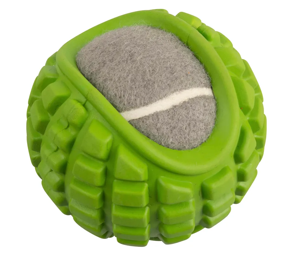 Dehner Wild Nature Green Tennisball Hundespielzeug Gummi