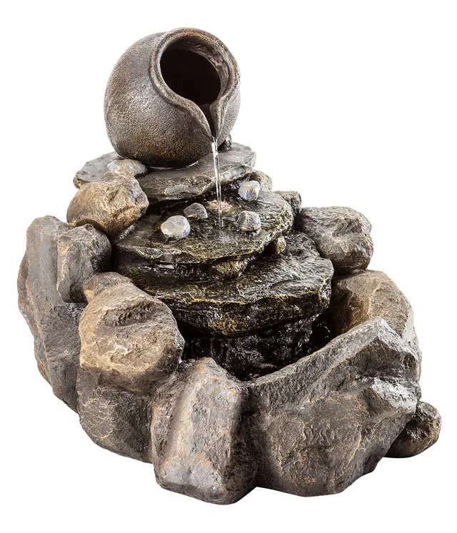 Dehner Premium Lovely Florero Gartenbrunnen LED Polyresin 6L