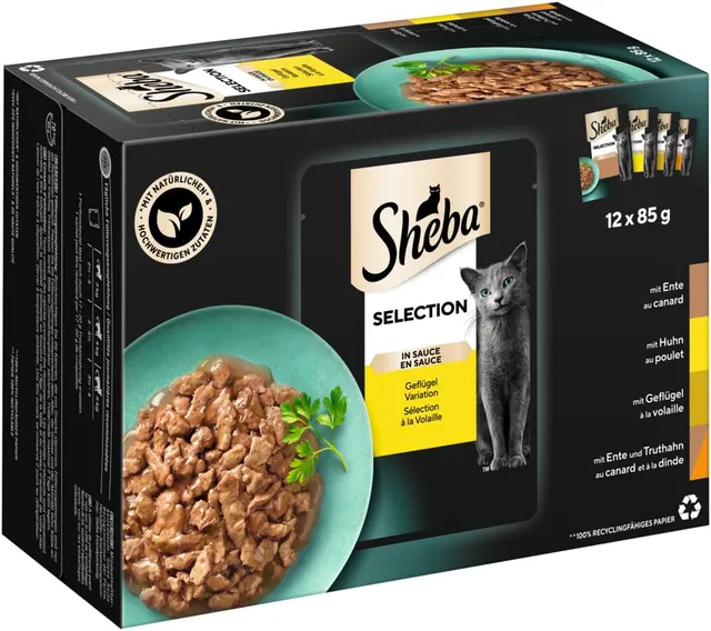 Sheba Selection in Sauce Nassfutter Geflügel 12x85g samtig