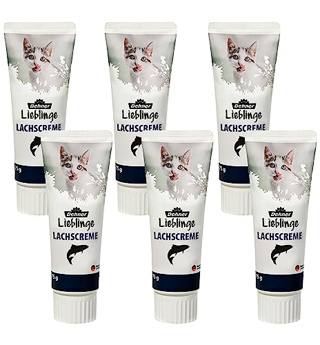 Dehner Lieblinge Katzensnack Lachscreme 6x75g zuckerfrei