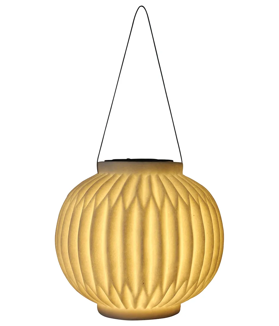 Dehner Belle Solar-Laterne beige Ø25 warmweiß