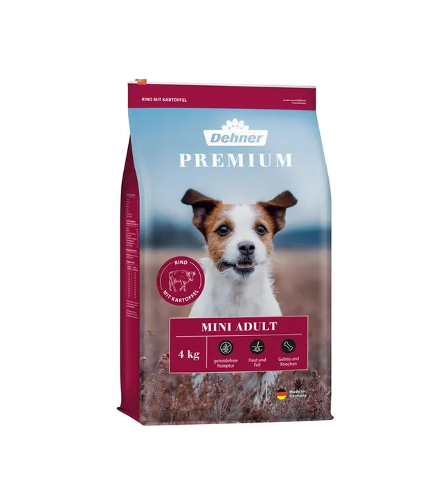 Dehner Premium Mini Adult Hundefutter Rind Lamm 4 kg getreidefrei