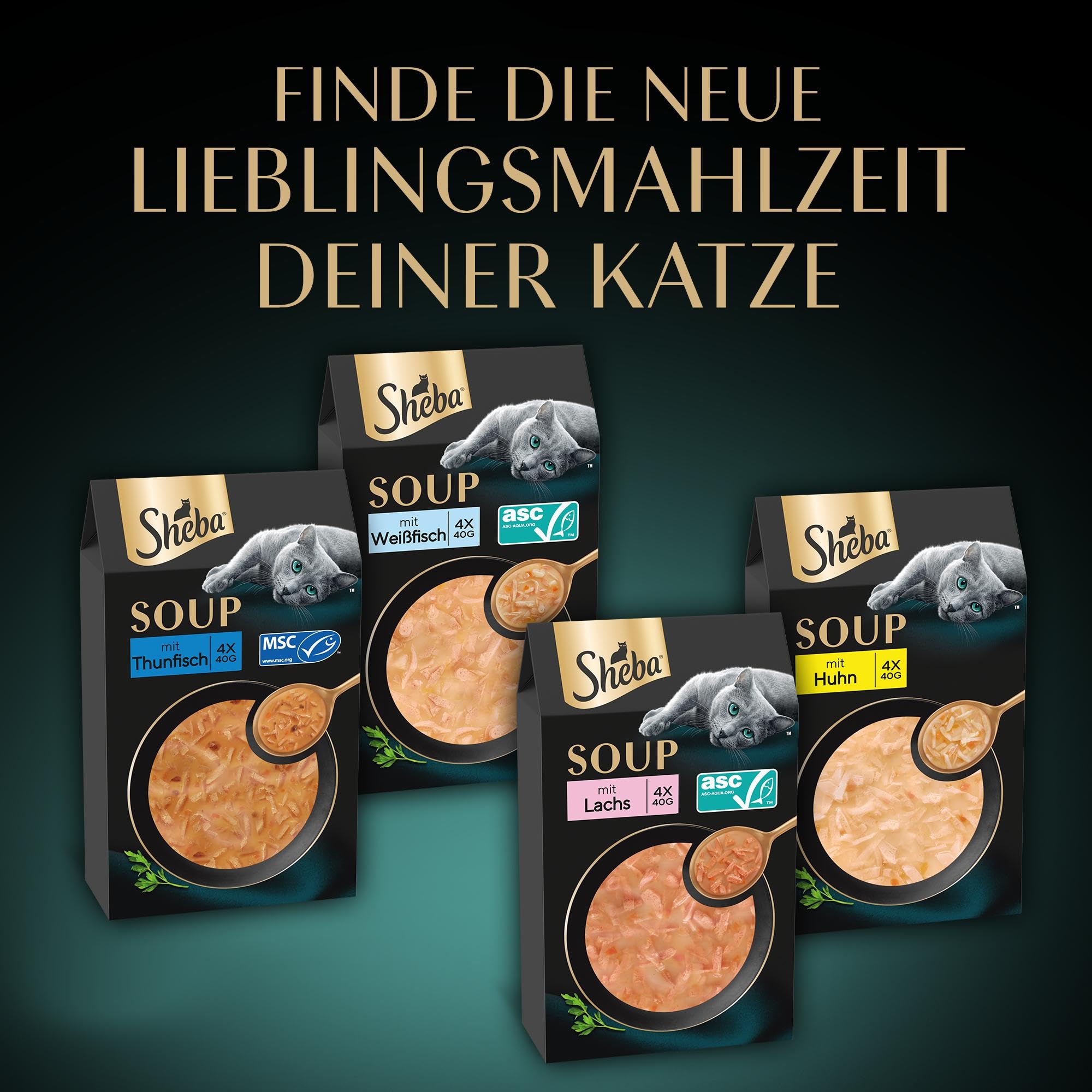 Sheba Soup Mix Nassfutter 32x40g Huhn Fisch getreidefrei