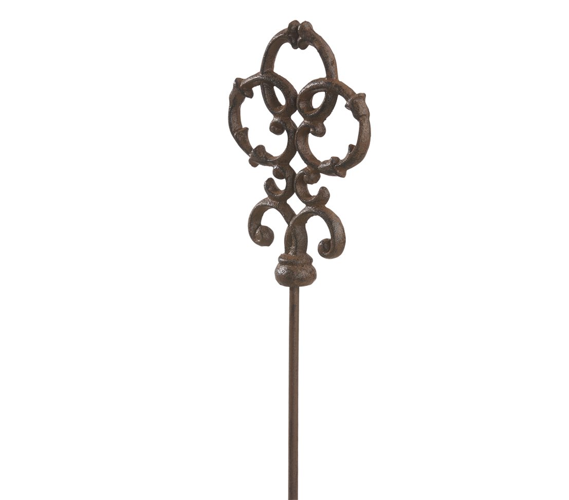Dehner Lovely Ornament Kreis Gartenstab Gusseisen 6 Stück edelrost