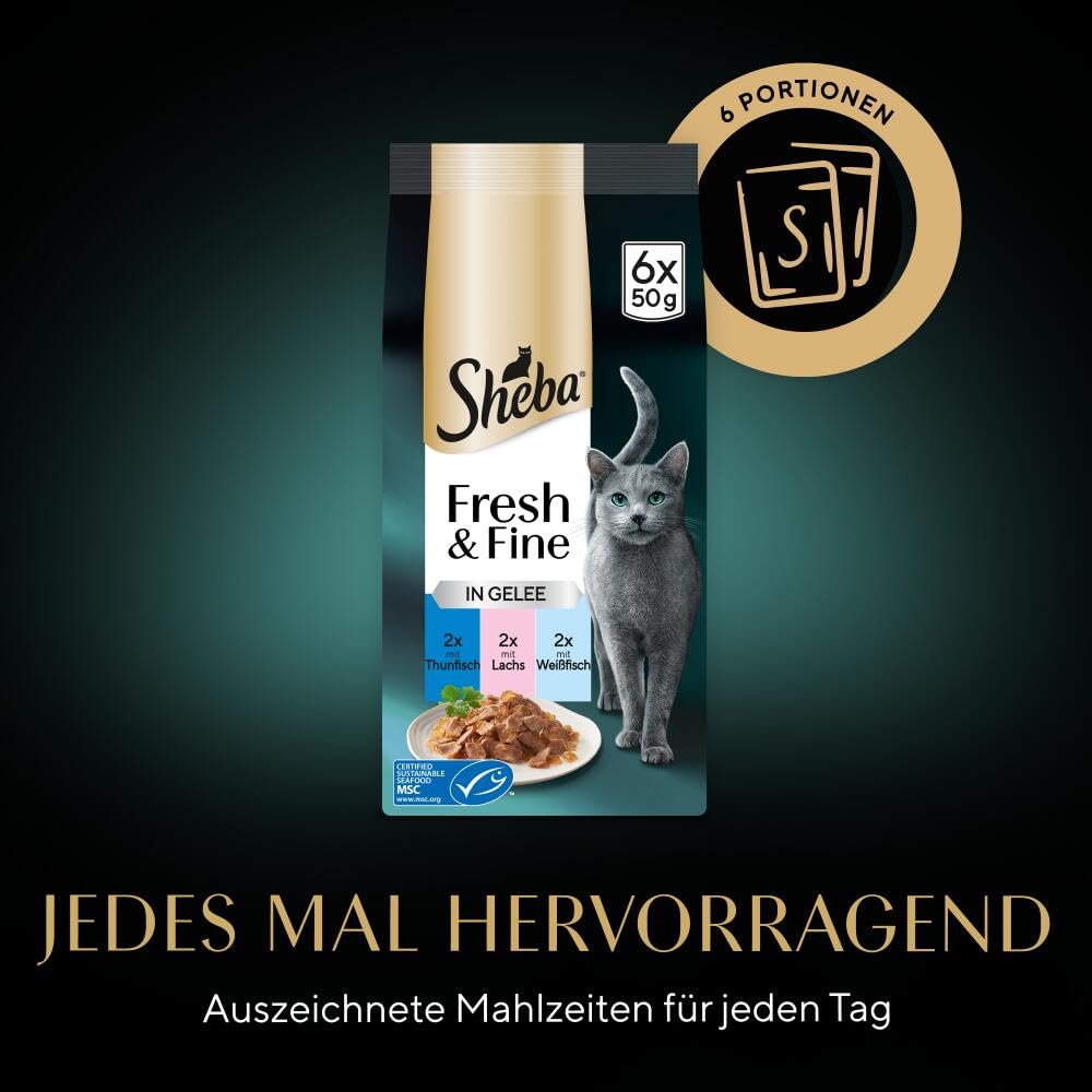 Sheba Fresh Fine Thunfisch Lachs Nassfutter 36x50g Gelee