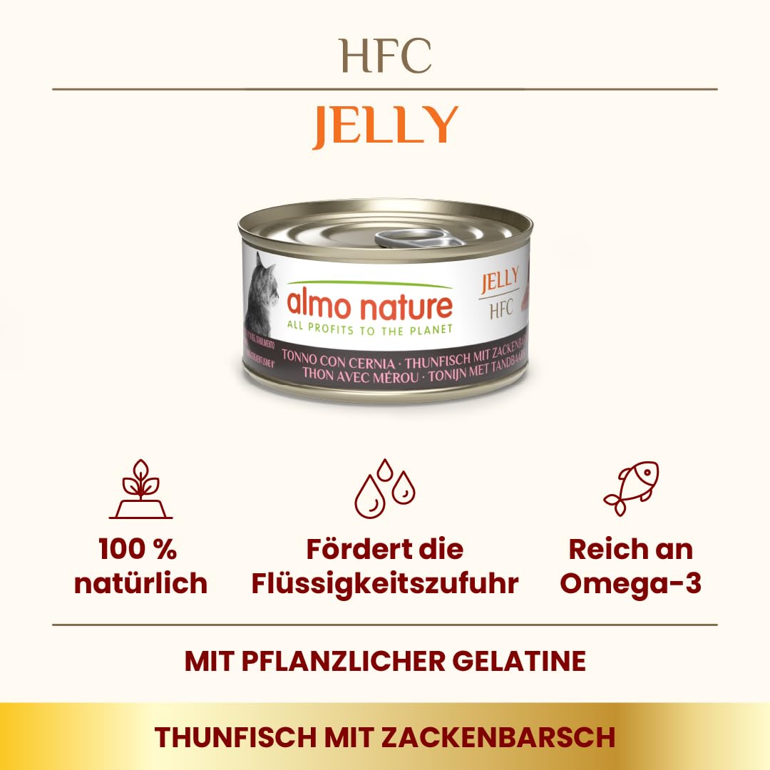 Almo Nature HFC Jelly Nassfutter Thunfisch Zackenbarsch 70g 24er