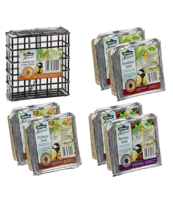 Dehner Natura Premium Futtertafeln Mix 6x300g mit Spender