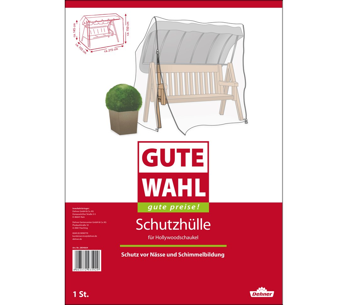 Dehner Gute Wahl Schutzhülle Hollywoodschaukel transparent 215x150x155