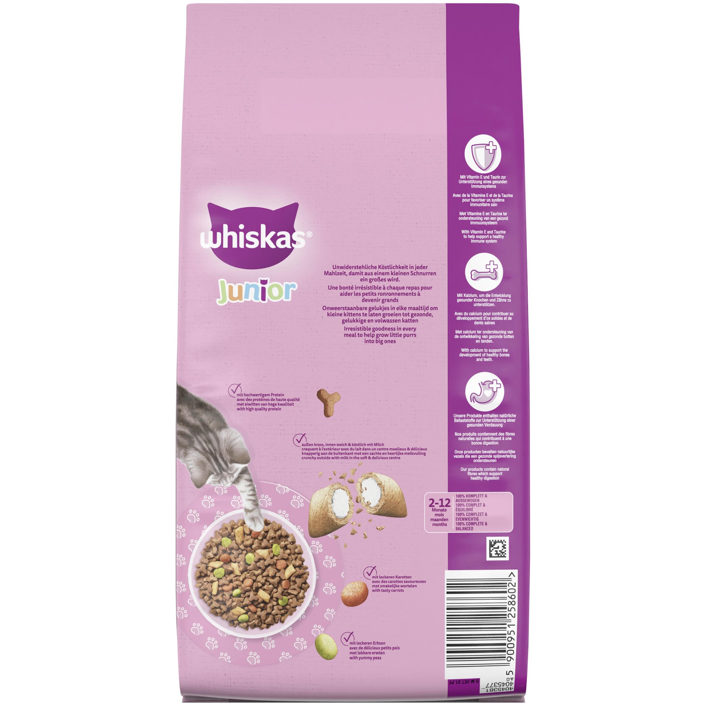 Whiskas Junior Trockenfutter Huhn 6x1,9kg für Kitten