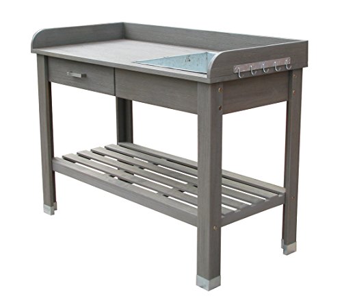 Dehner Montreal Holzpflanztisch grau 110 cm Akazie