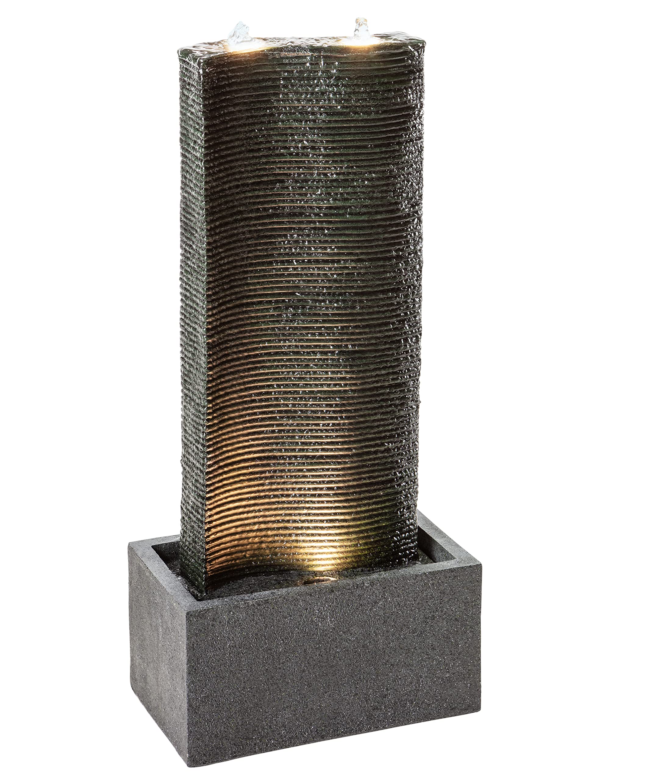 Dehner Muro Gartenbrunnen mit LED dunkelgrau 80cm