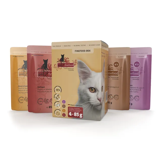 catz finefood Classic Finefood Box Nassfutter Mix 4x85g zuckerfrei