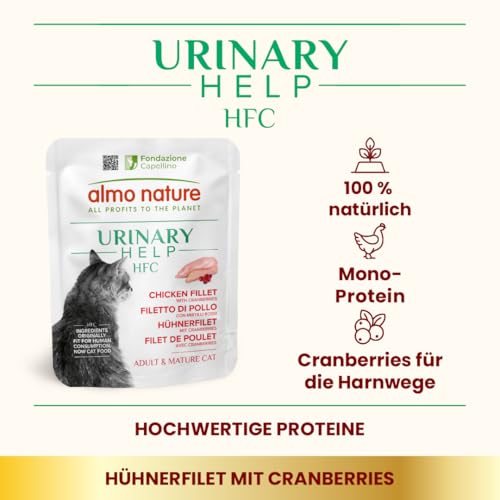 Almo Nature HFC Urinary Help Nassfutter Katze Huhn 24x50g