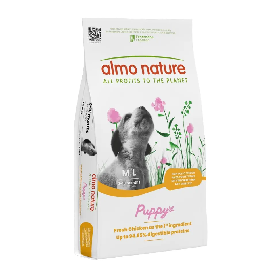 Almo Nature Puppy M-L Trockenfutter Huhn 12kg für Welpen