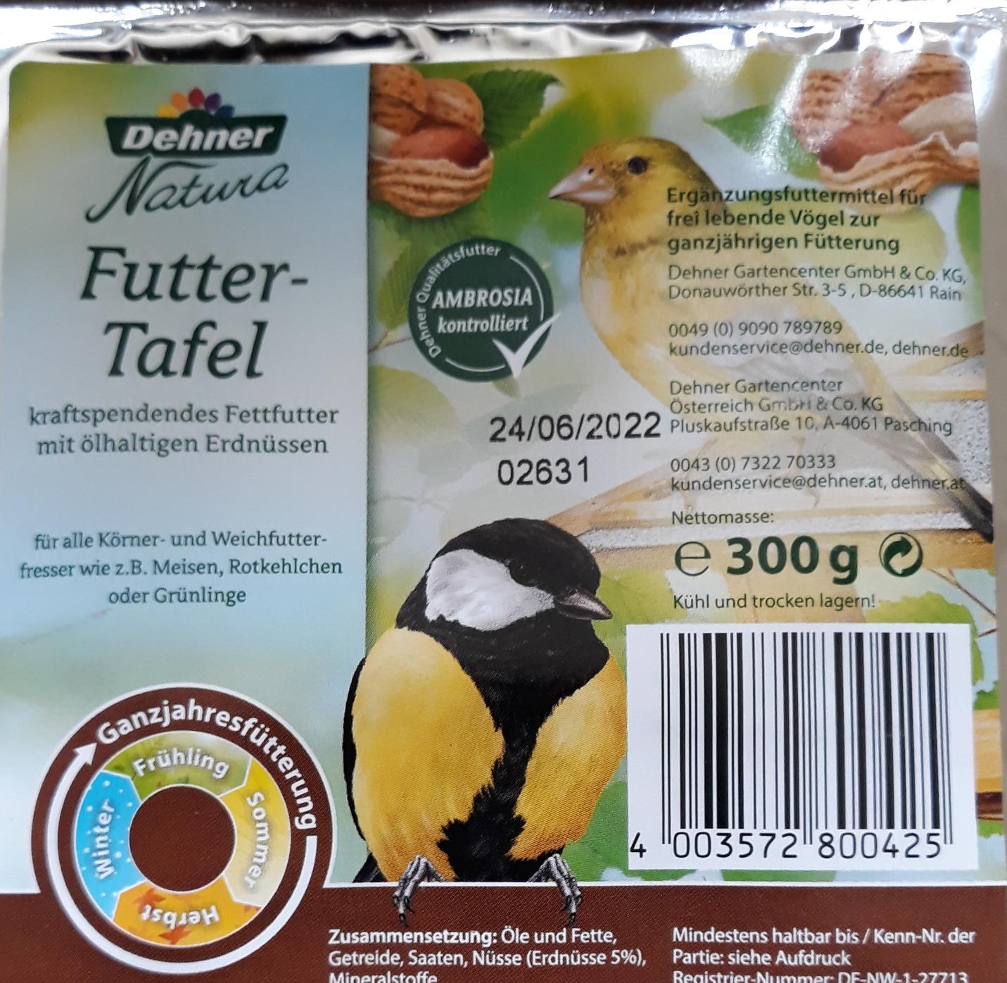Dehner Natura Wildvogelfutter-Tafeln Erdnuss 12x300g Fett