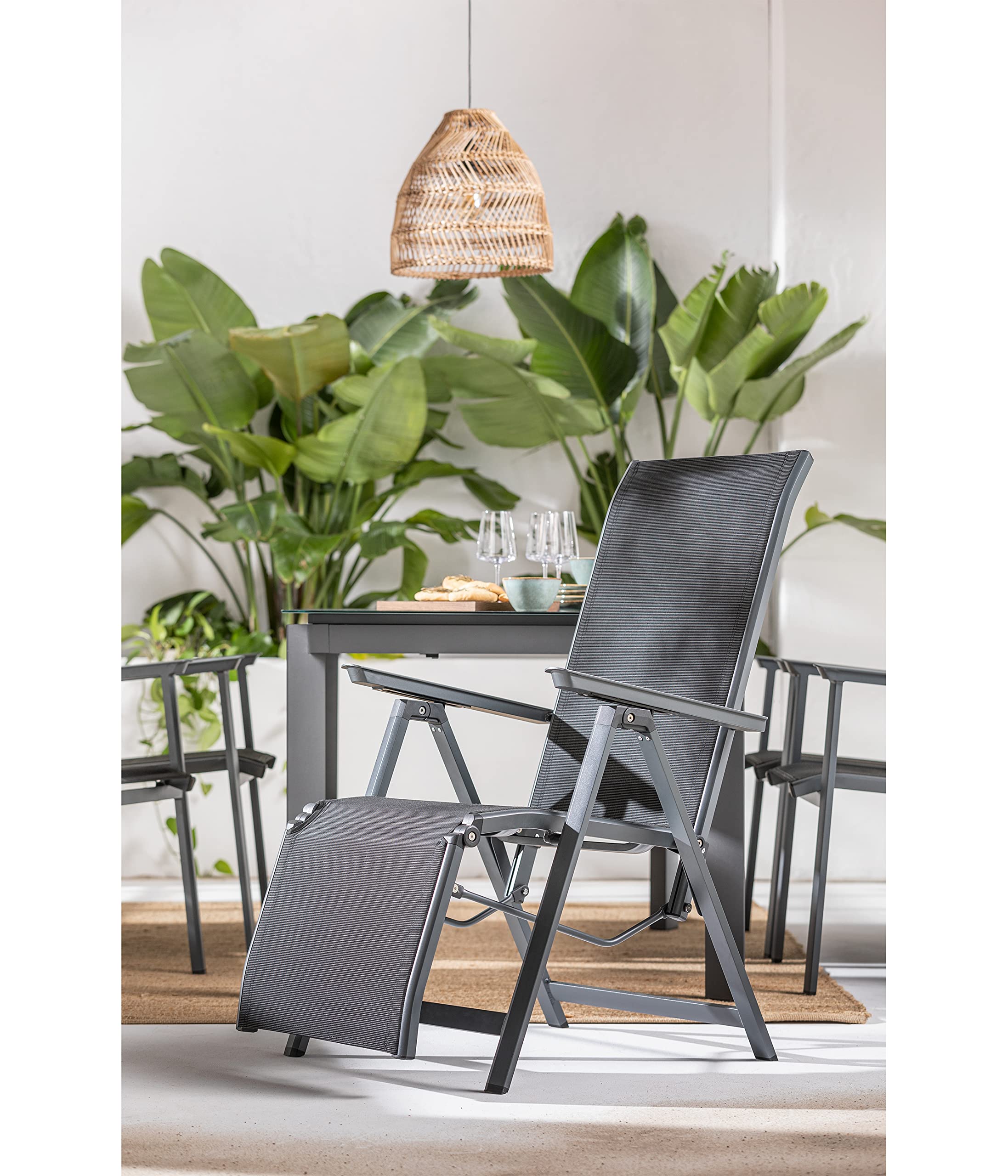 Dehner Cleveland Relaxsessel Aluminium Textil grau 107x76