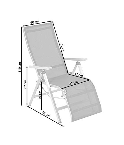 Dehner Macon Relaxsessel schwarz-silber 112x76,5x60 cm stabil