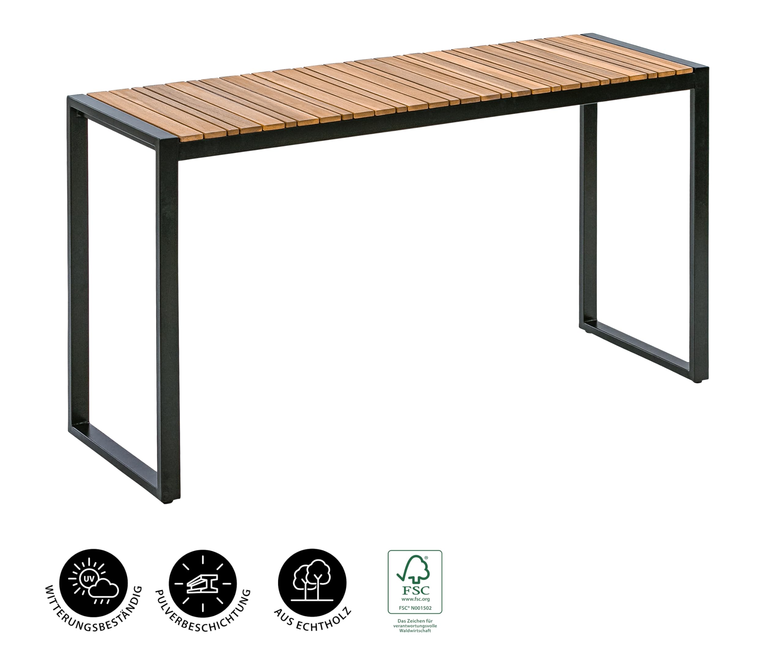Dehner Balkontisch Chicago Wood 133cm Akazie braun schwarz